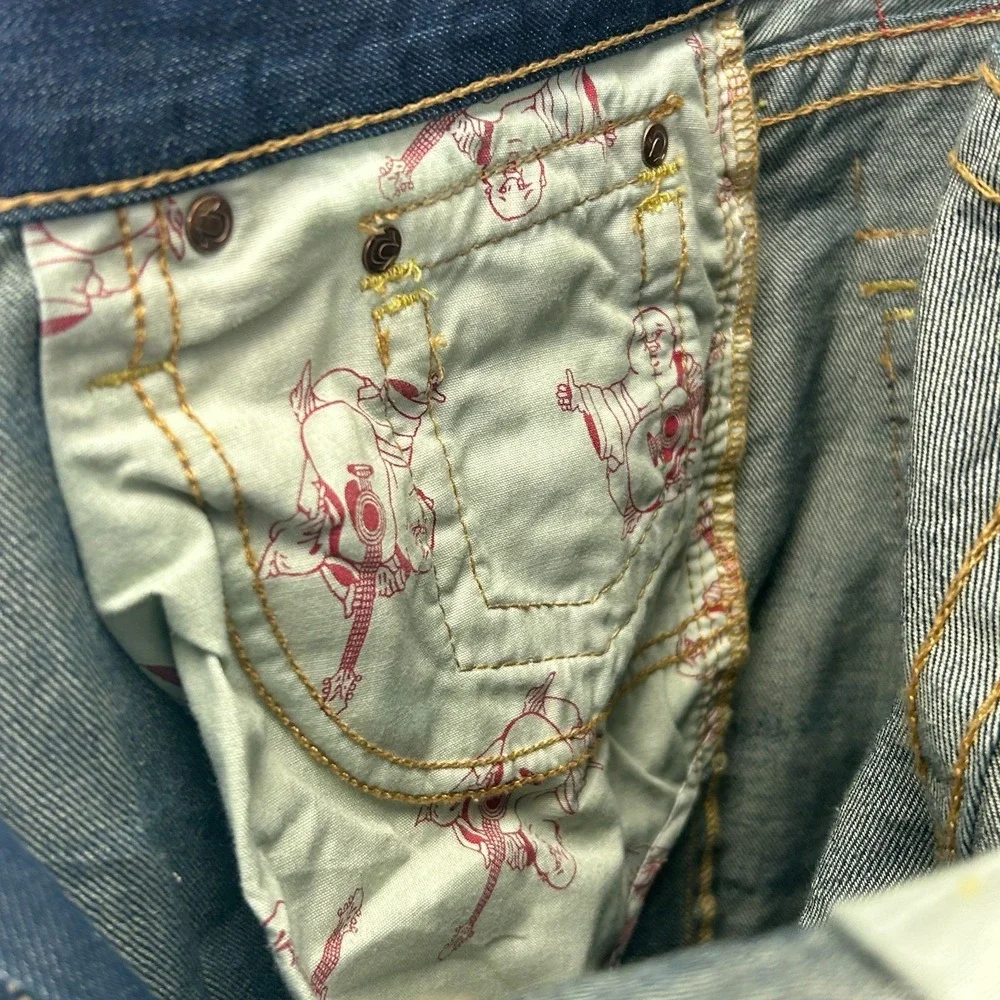 Vintage True Religion Billy Bootcut‎ Jeans Mens 38 USA Made Flap Pocket Y2K